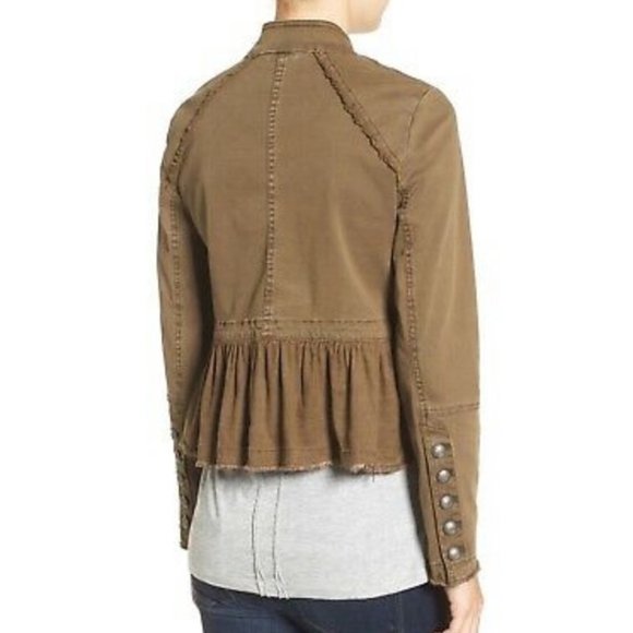Free People Military Style Ruffled Peplum Jacket S - Picture 3 of 13